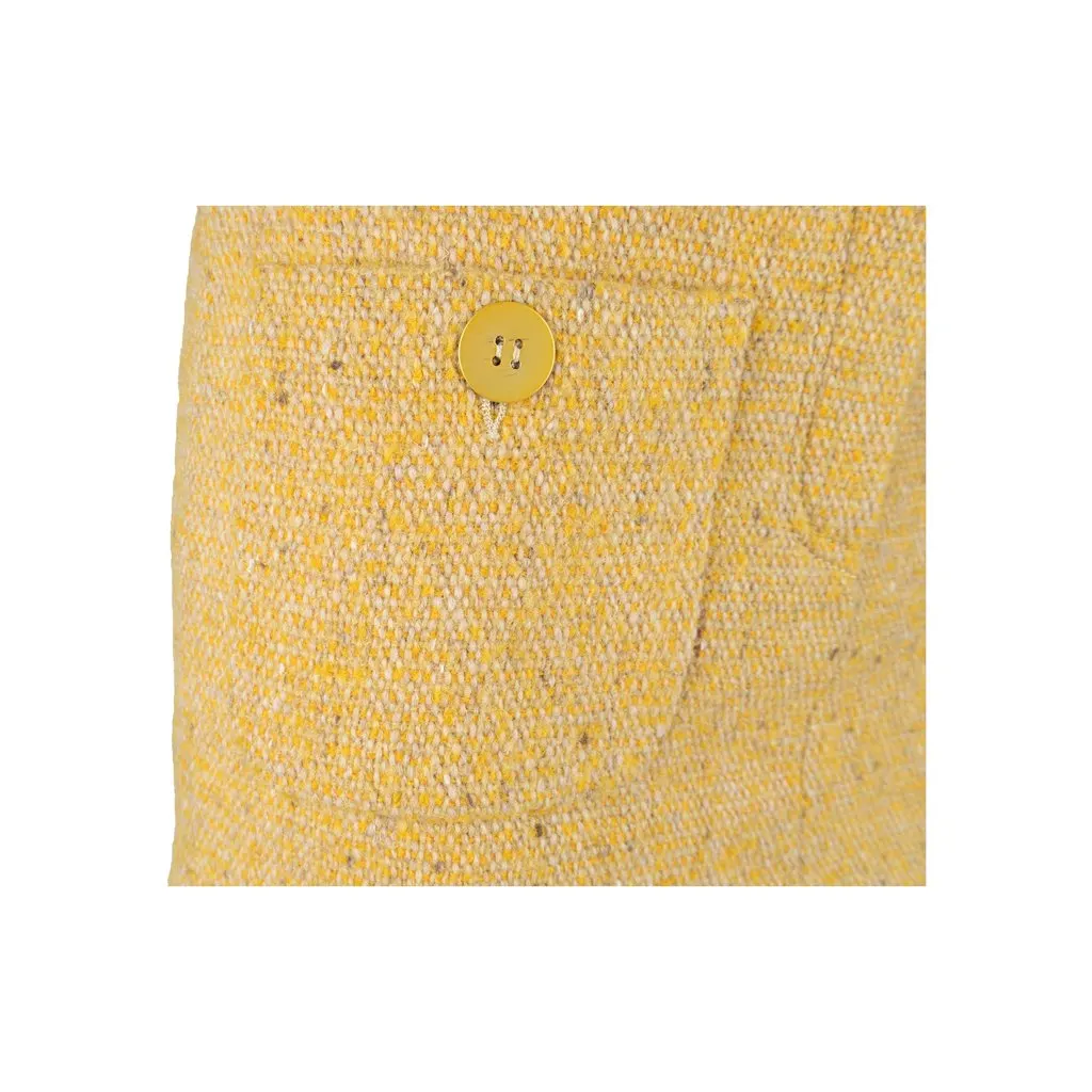 Balenciaga Mini Skirt - '00s Yellow Wool Good - Model View