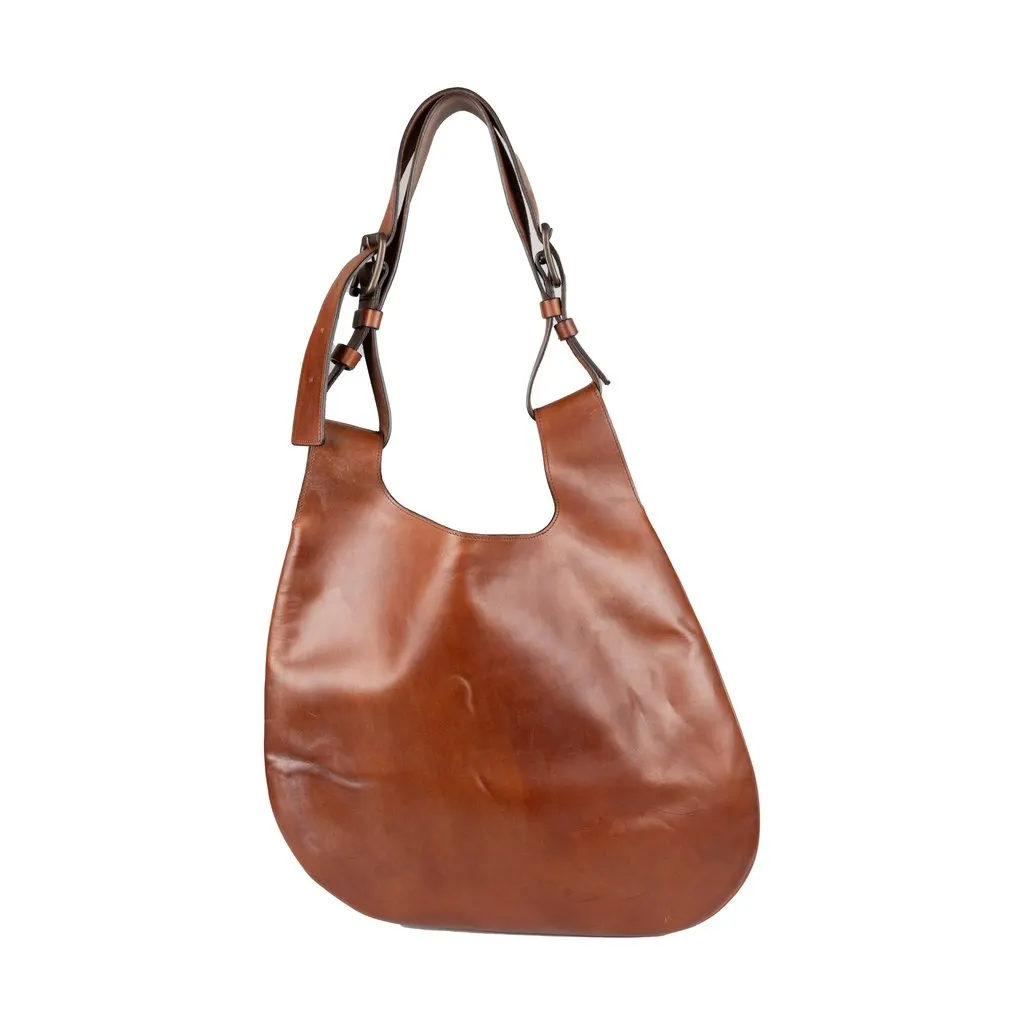 Fay Leather Hobo Bag - '10s Brown Leather Good - Back View