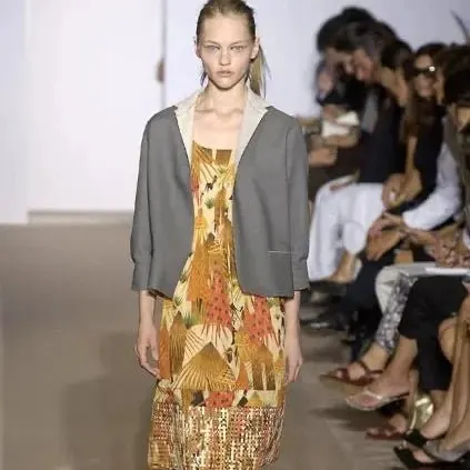 Marni Printed Midi Dress - '00s MultiColor Cotton Good - Back View