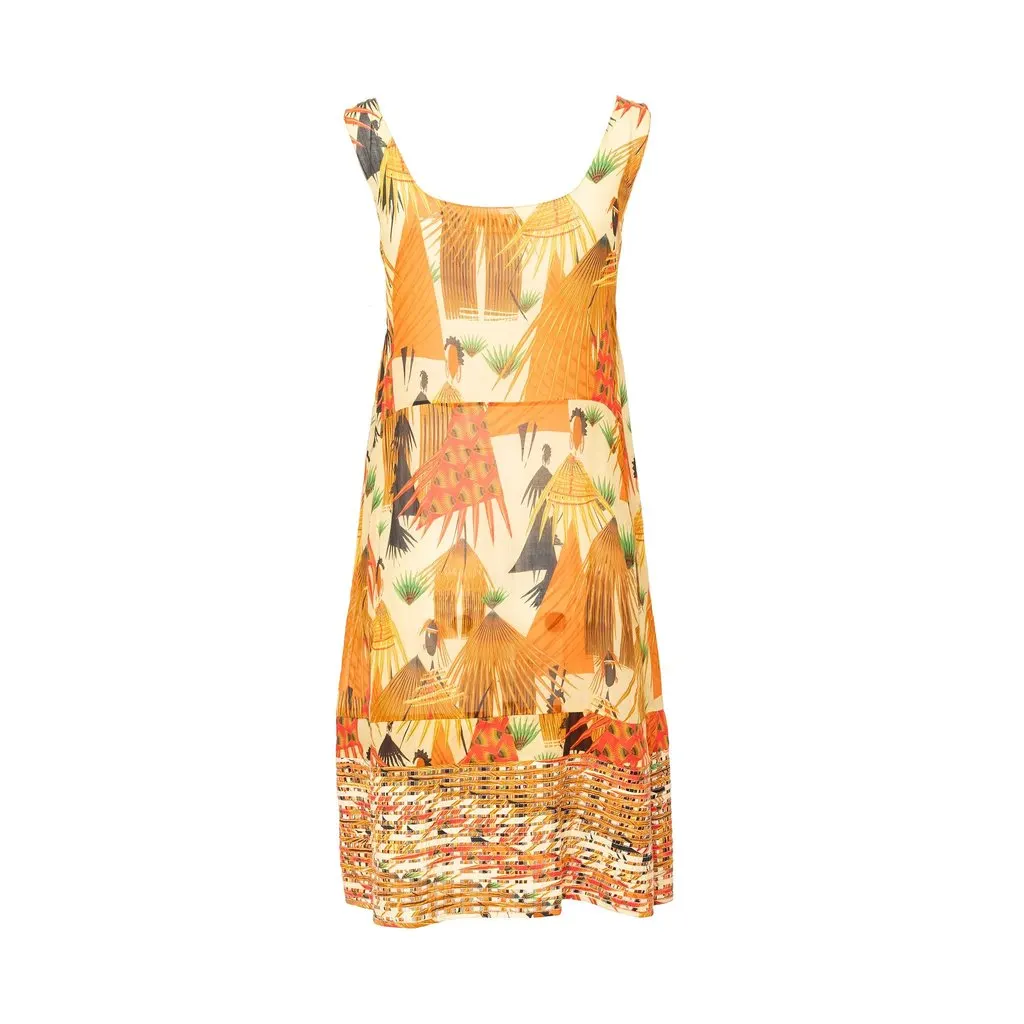 Marni Printed Midi Dress - '00s MultiColor Cotton Good - Inside View