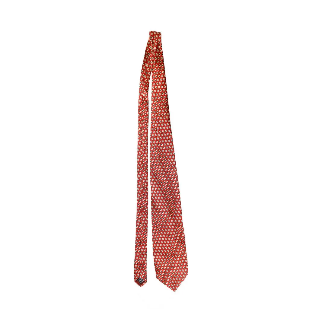 Saint Laurent Yves Saint Laurent Silk Tie - '00s Red Silk Good - Front View
