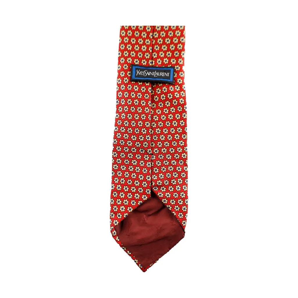 Saint Laurent Yves Saint Laurent Silk Tie - '00s Red Silk Good - Inside View