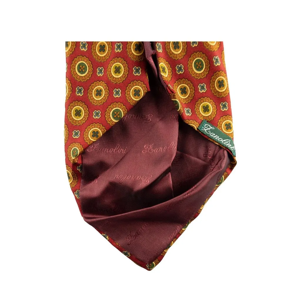 Unsigned Silk Tie - '90s Red Silk Good - Model View
