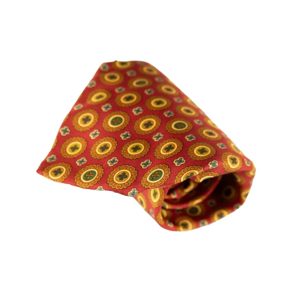 Unsigned Silk Tie - '90s Red Silk Good - Box View