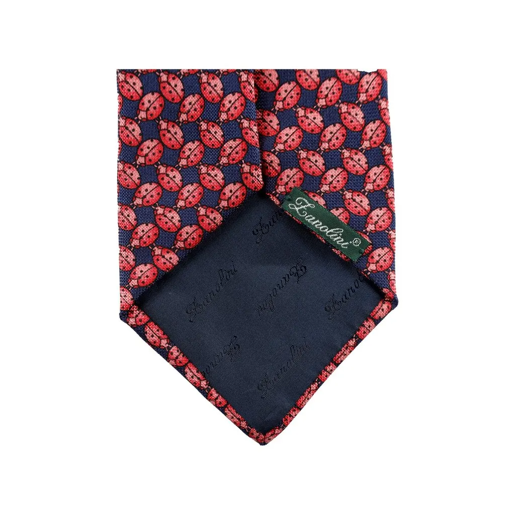 Unsigned Silk Tie - '90s Navy Silk Good - Model View