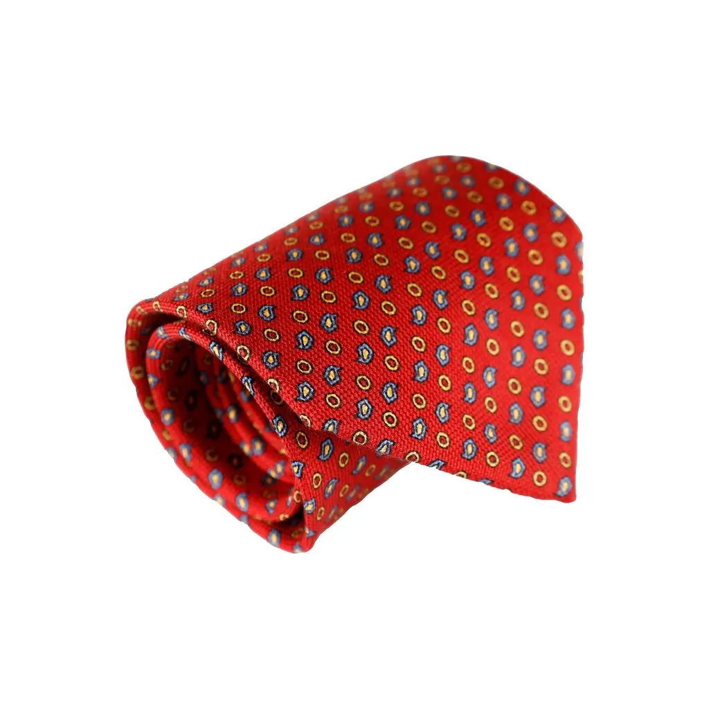 Unsigned Silk Tie - '90s Red Silk Good - Box View