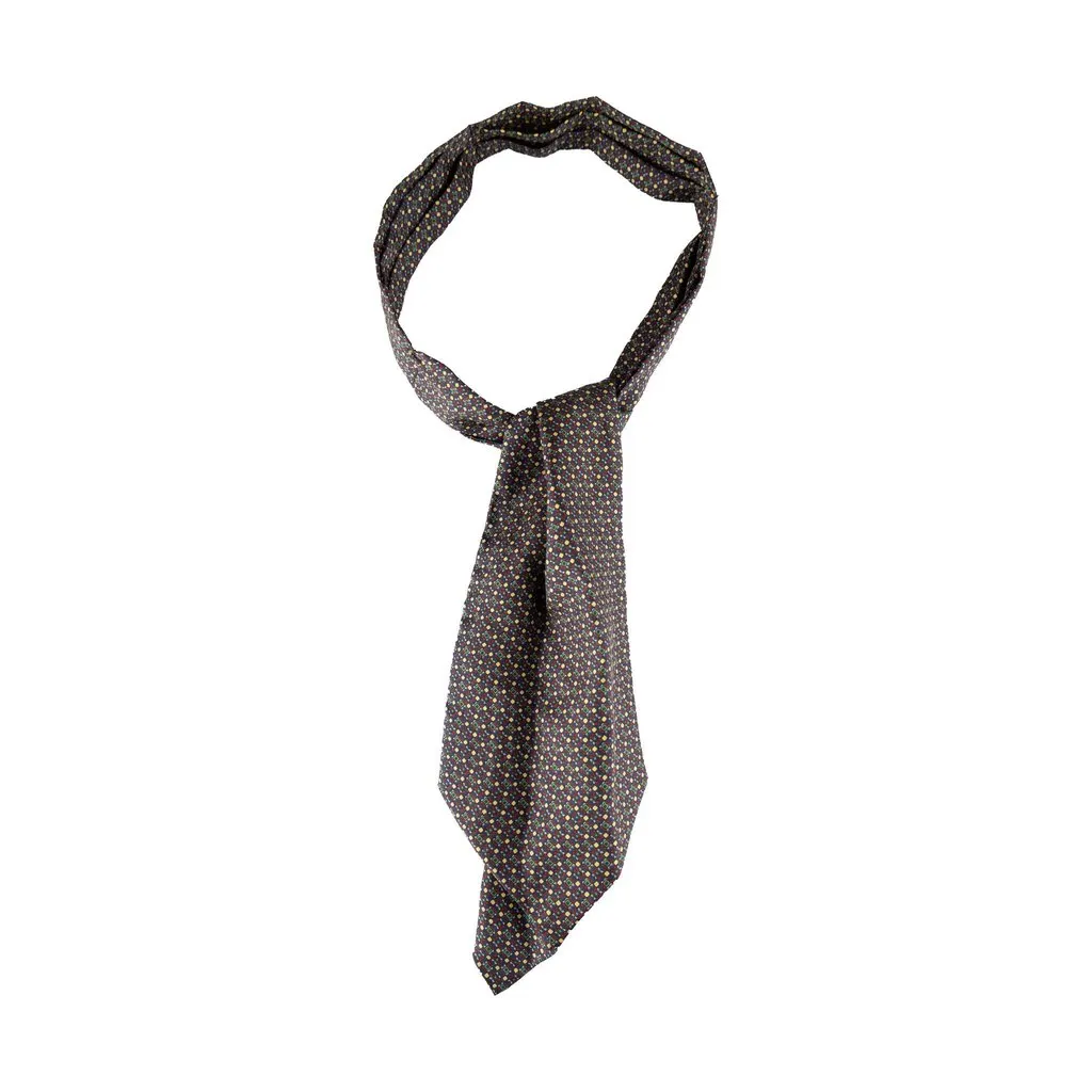 Unsigned Multipattern Foulard - '90s Red Silk Good - Front View