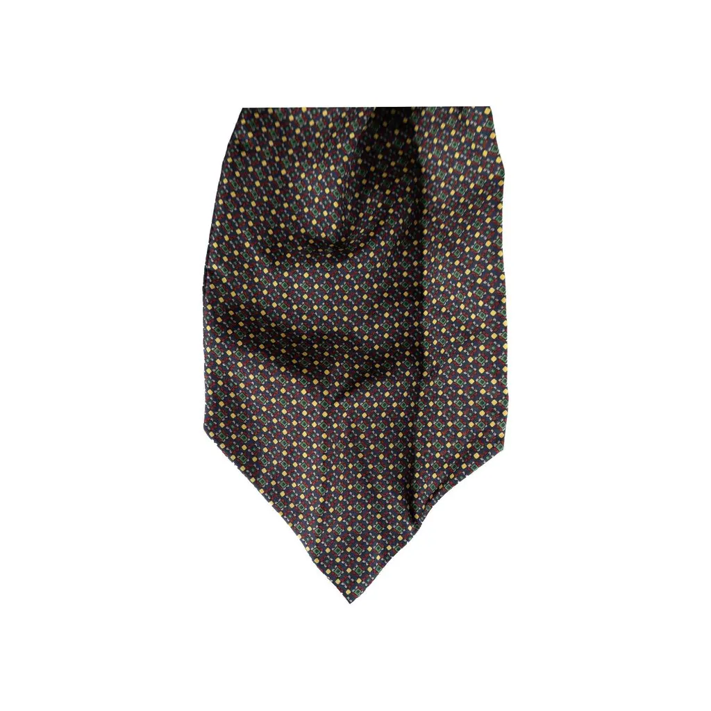 Unsigned Multipattern Foulard - '90s Red Silk Good - Inside View