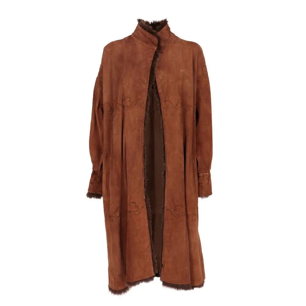 Fendi Brown Suit - '70s Brown Suede Good - Front View