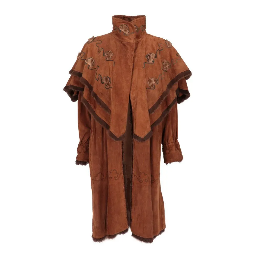 Fendi Brown Suit - '70s Brown Suede Good - Back View