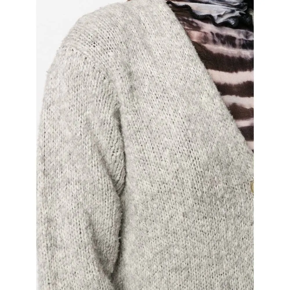 Maison Martin Margiela Grey Wool Cardigan - '90s Grey Wool Good - Model View
