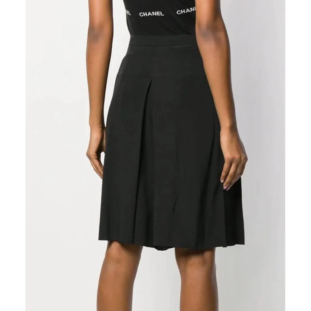 Chanel Black Silk Skirt - '90s Black Silk Good - Inside View