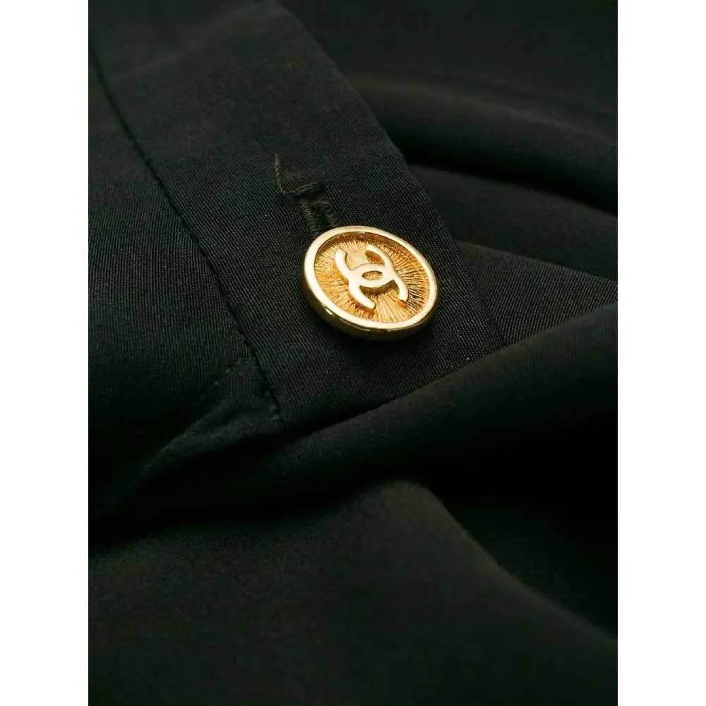 Chanel Black Silk Skirt - '90s Black Silk Good - Box View