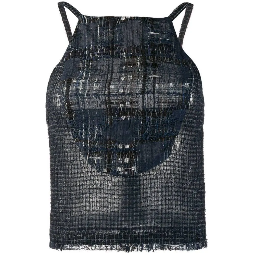 Chanel Blue Silk Top - '00s Blue Silk Good - Front View