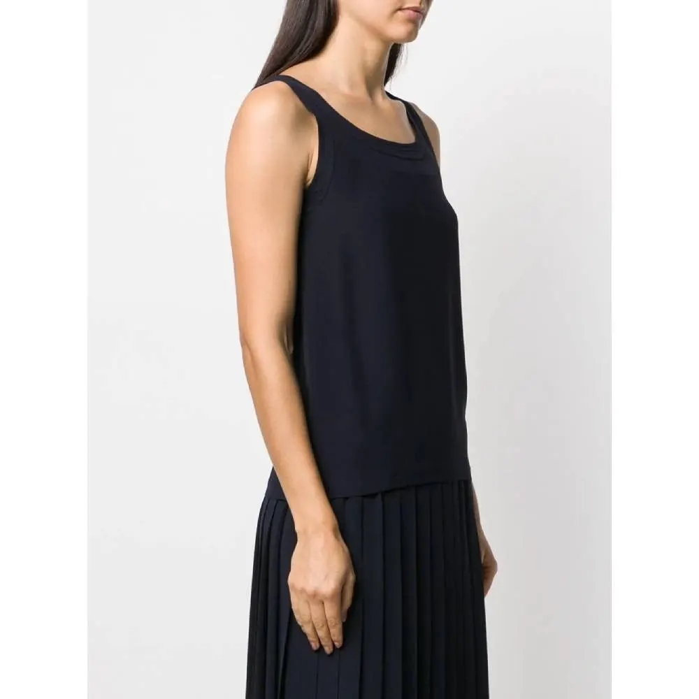 Chanel Blue Silk Top - '90s Blue Silk Good - Back View