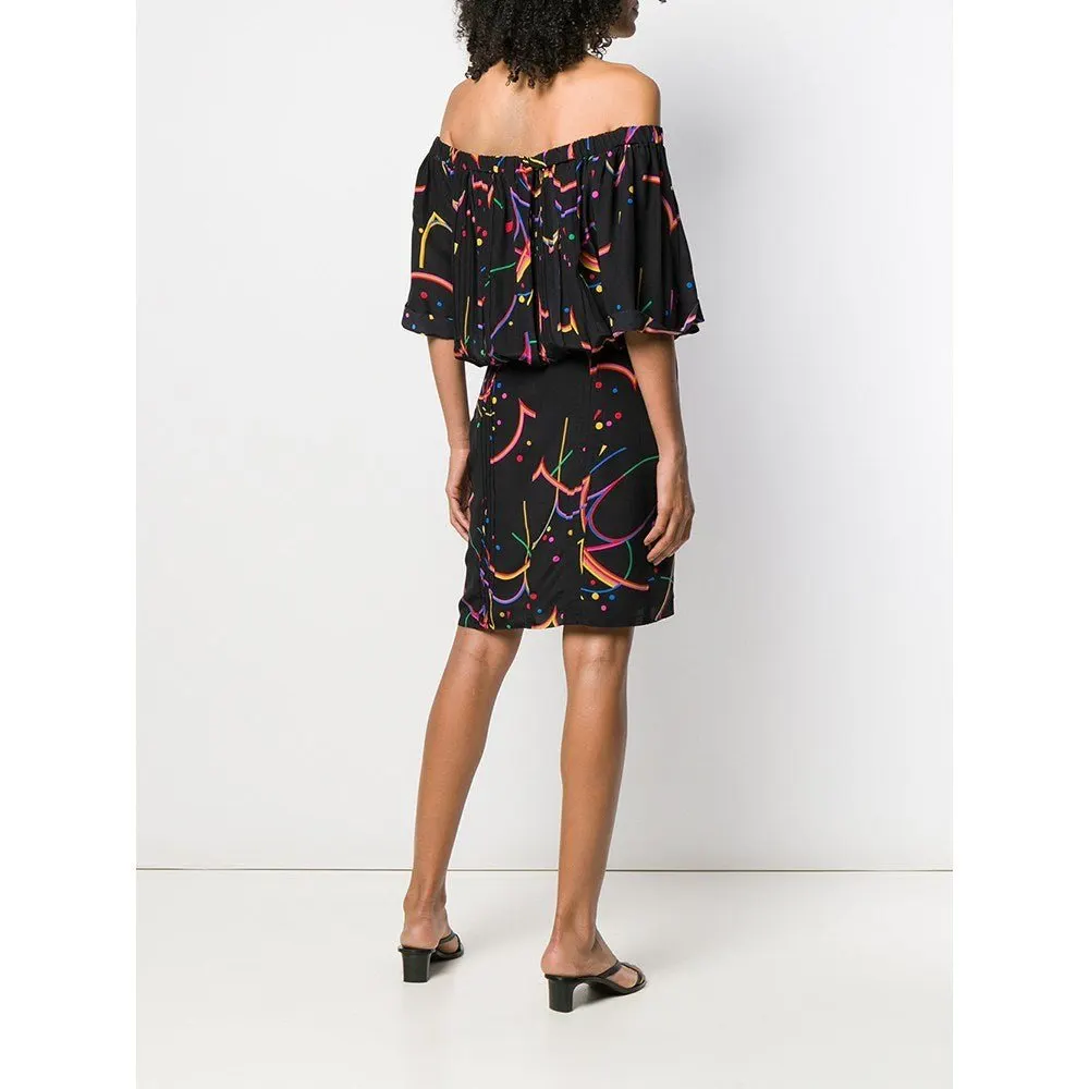 Prada Black and Multicolor Silk Dress - '00s Black Silk Good - Inside View