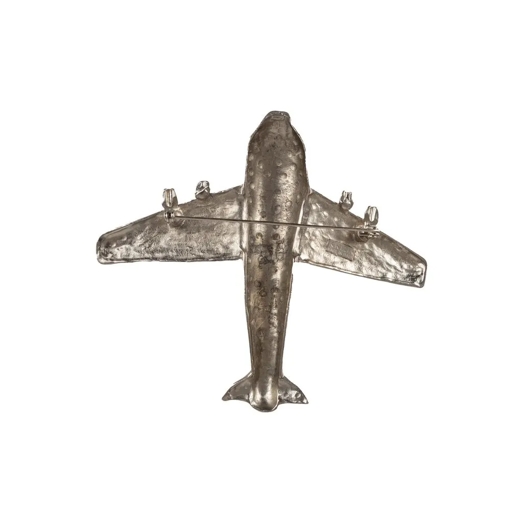 Krizia Airplane Brooch Red Good - Inside View