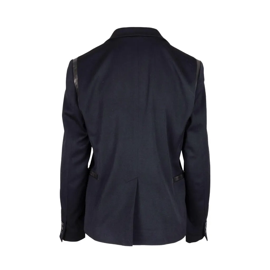 DKNY Jacket With Faux Leather Trimmings - '00s Red Leather Good - Back View
