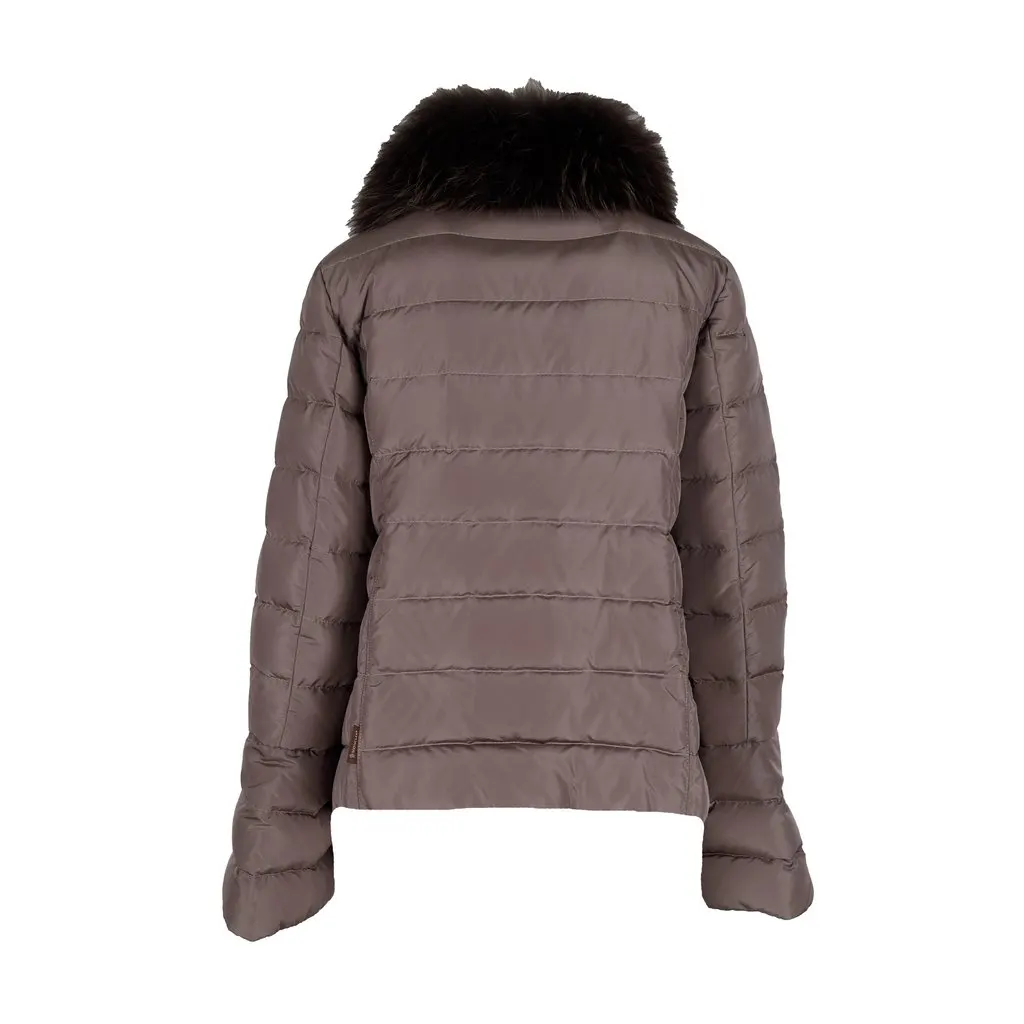 Moncler Down Jacket With Fur - '10s Brown Good - Back View