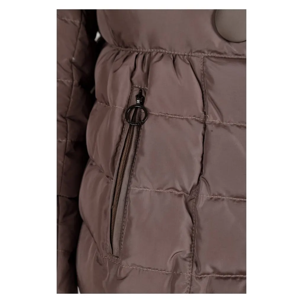 Moncler Down Jacket With Fur - '10s Brown Good - Model View