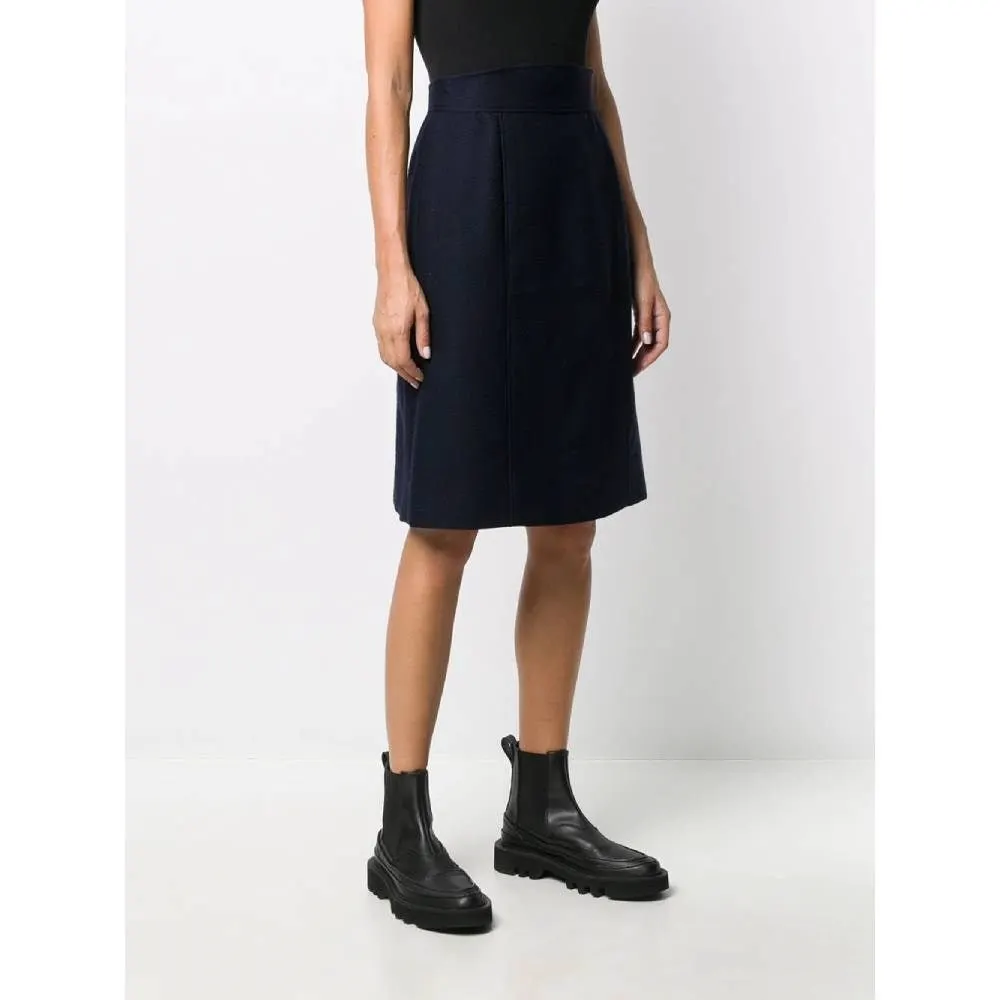 Chanel Blue Wool Skirt - '80s Blue Wool Good - Inside View