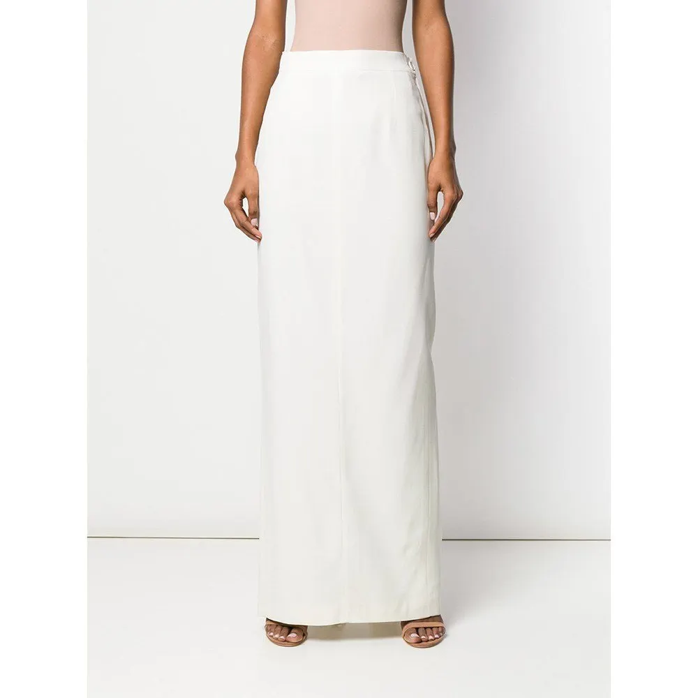 Gianfranco Ferré White Long Skirt - '90s White Lace Good - Inside View