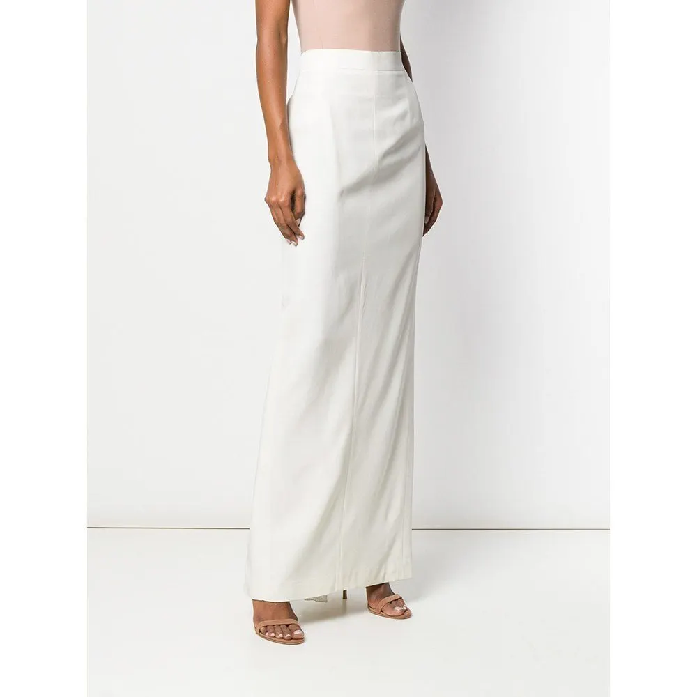 Gianfranco Ferré White Long Skirt - '90s White Lace Good - Model View