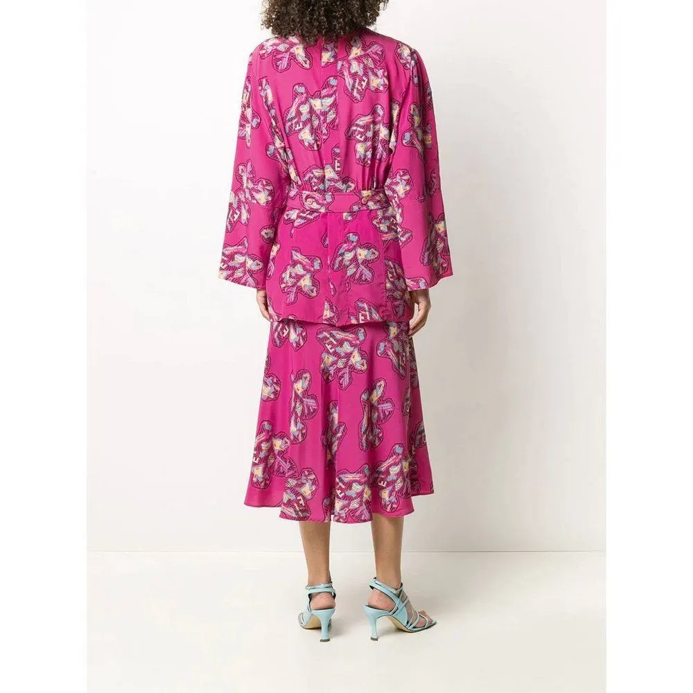 Fendi Pink Floral Suit - '70s Pink Silk Good - Inside View