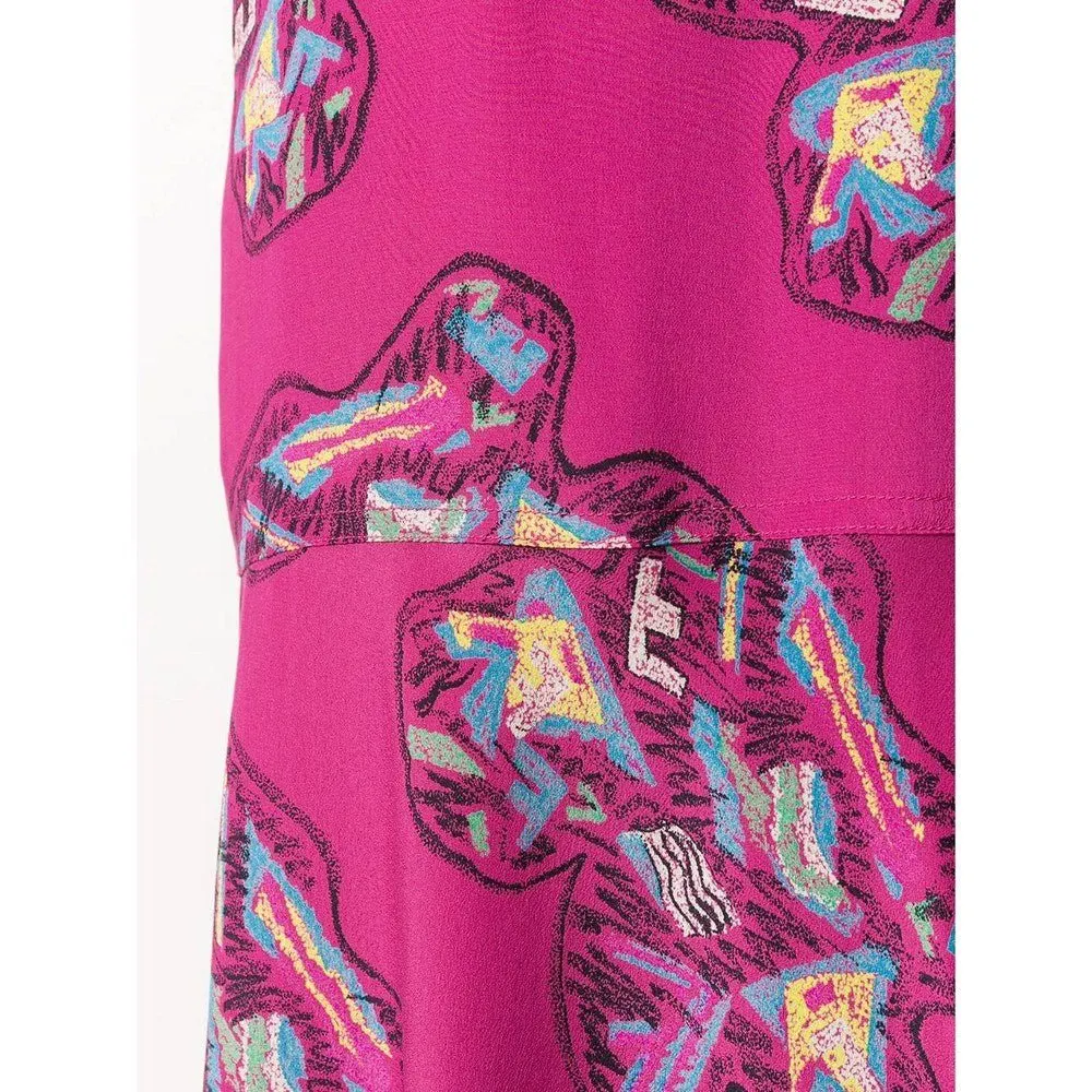 Fendi Pink Floral Suit - '70s Pink Silk Good - Model View