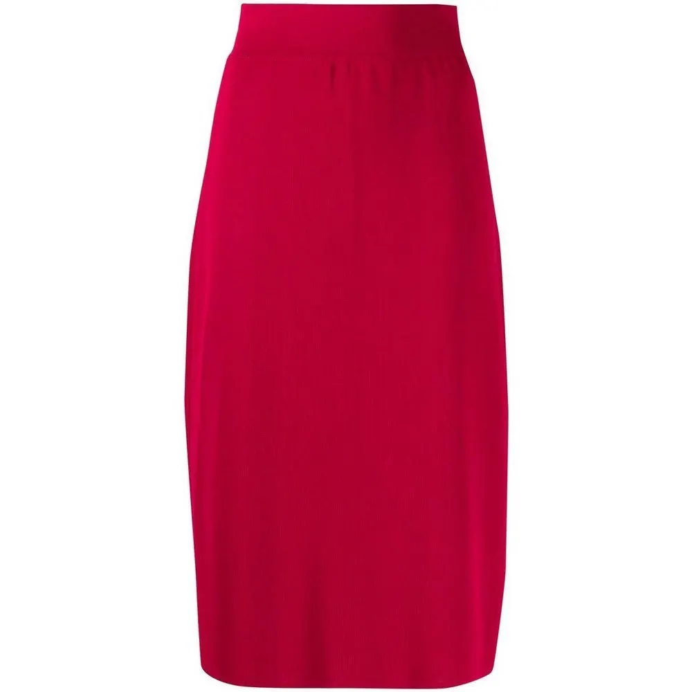 Céline Red Knitted Skirt - '90s Red Good - Front View