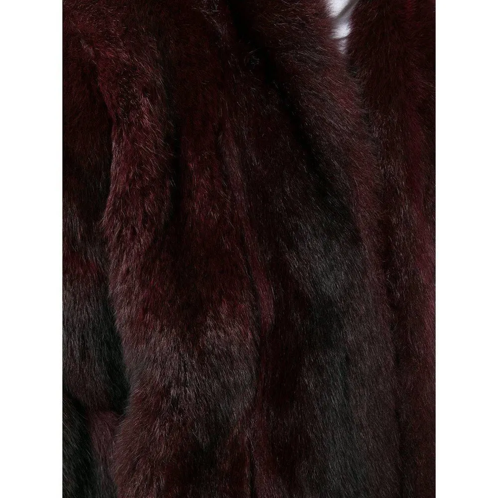 Christian Dior Burgundy Fur Coat - '80s Burgundy Good - Box View