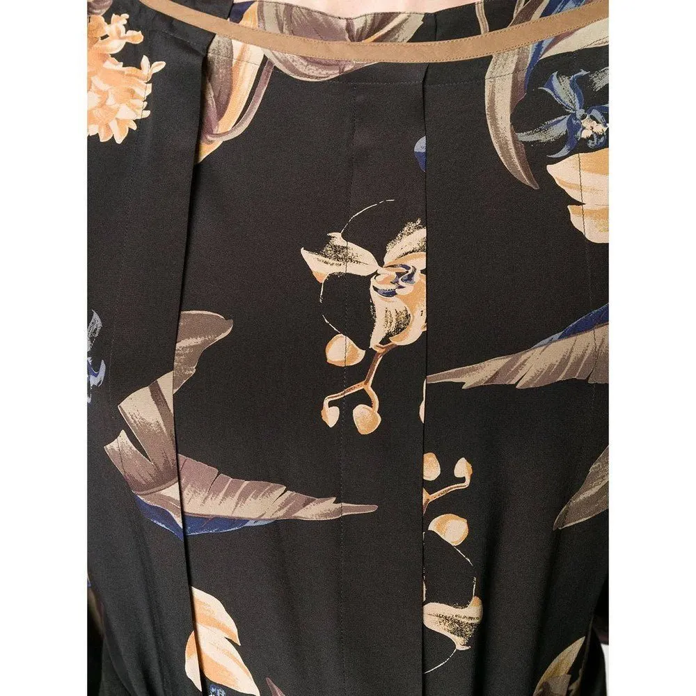 Gianni Versace Floral Silk Blouse - '80s Black Silk Good - Box View