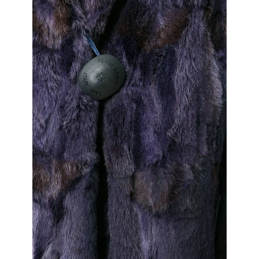 Fendi Purple Fox Fur Coat - '90s Purple Silk Good - Inside View