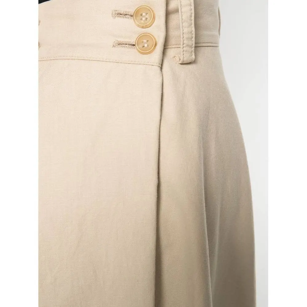Yohji Yamamoto Beige Cotton Skirt - '90s Beige Cotton Good - Model View