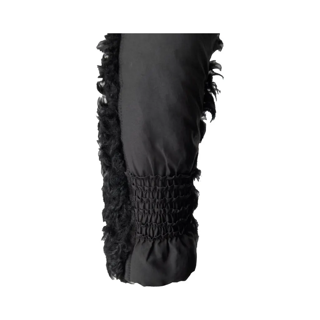 Moschino Cheap and Chic Shearling Coat with Fur - '10s Red Shearling Good - Model View