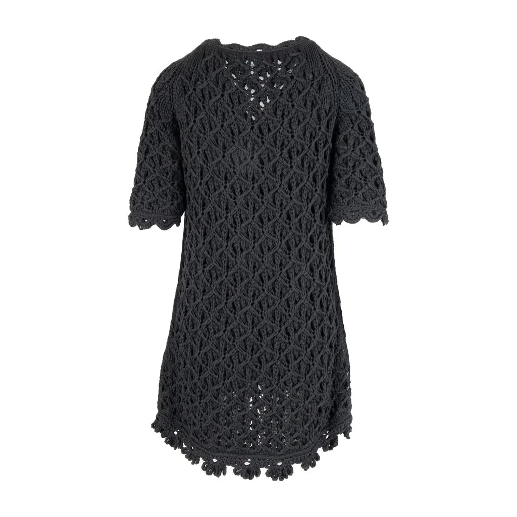 Moschino Cheap and Chic Crochet Jacket - '10s Black Cotton Good - Back View