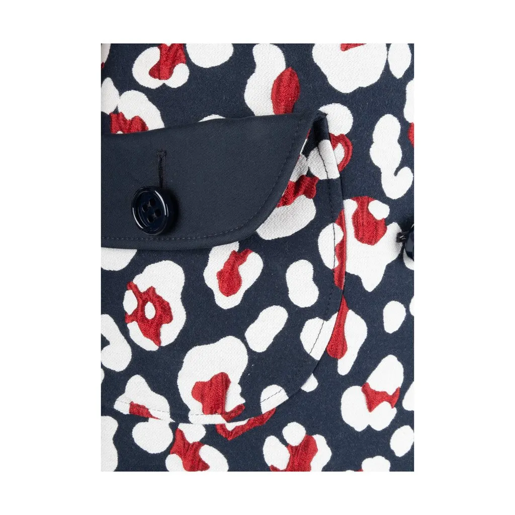 Valentino Printed Coat - '10s Red Cotton Good - Model View