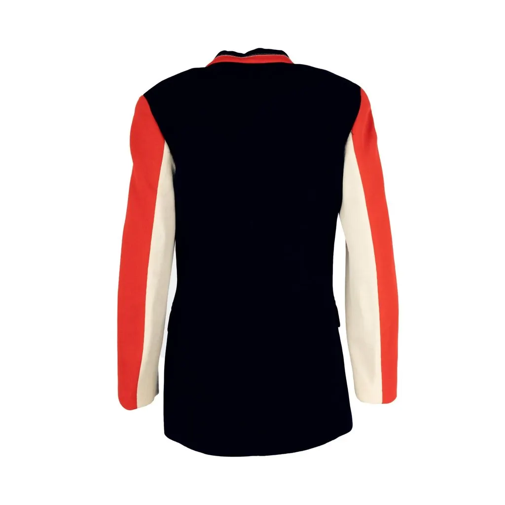Unsigned Colorblock Jacket - '10s Black Wool Good - Back View