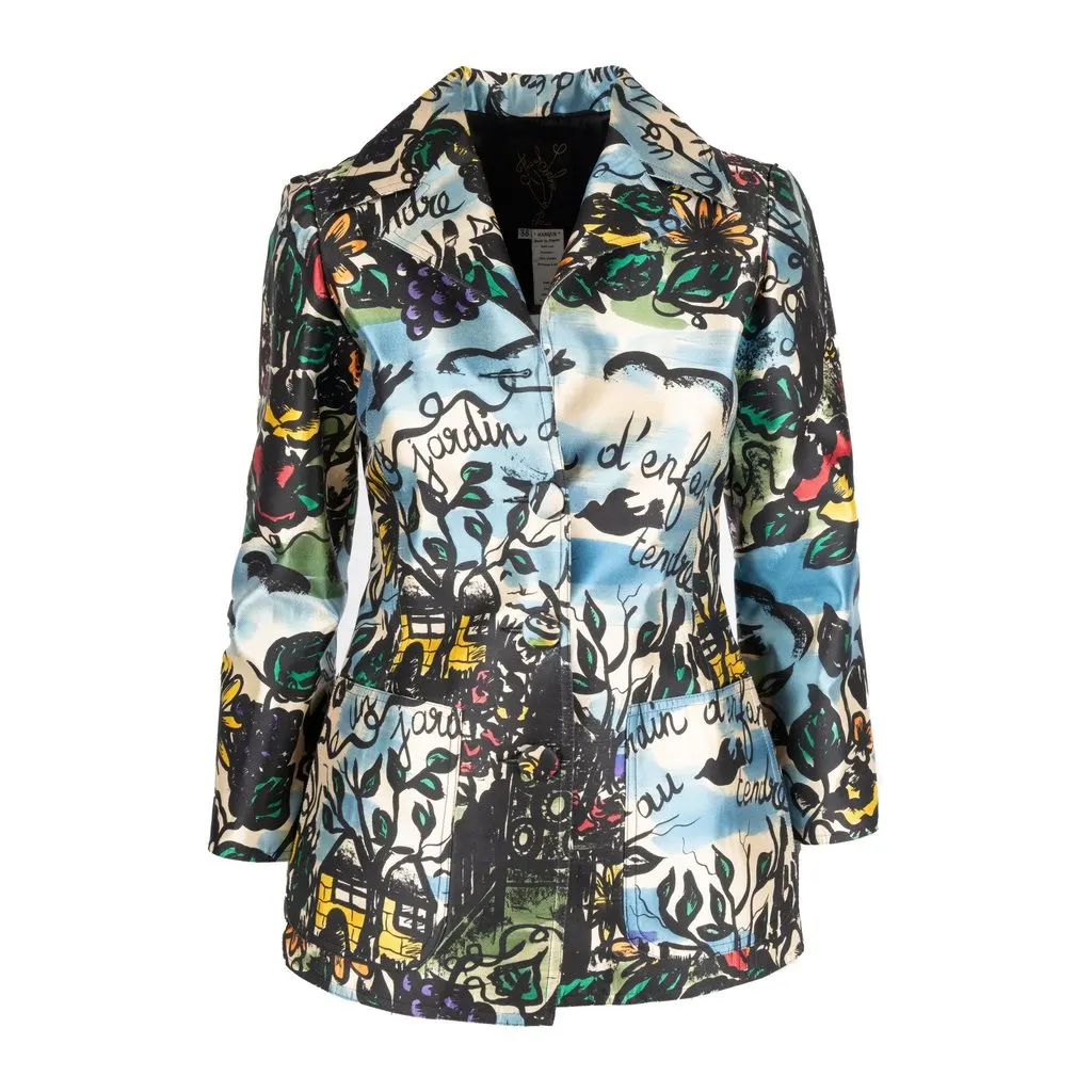 Unsigned Franck Sorbier Printed Jacket - '10s Red Silk Good - Front View