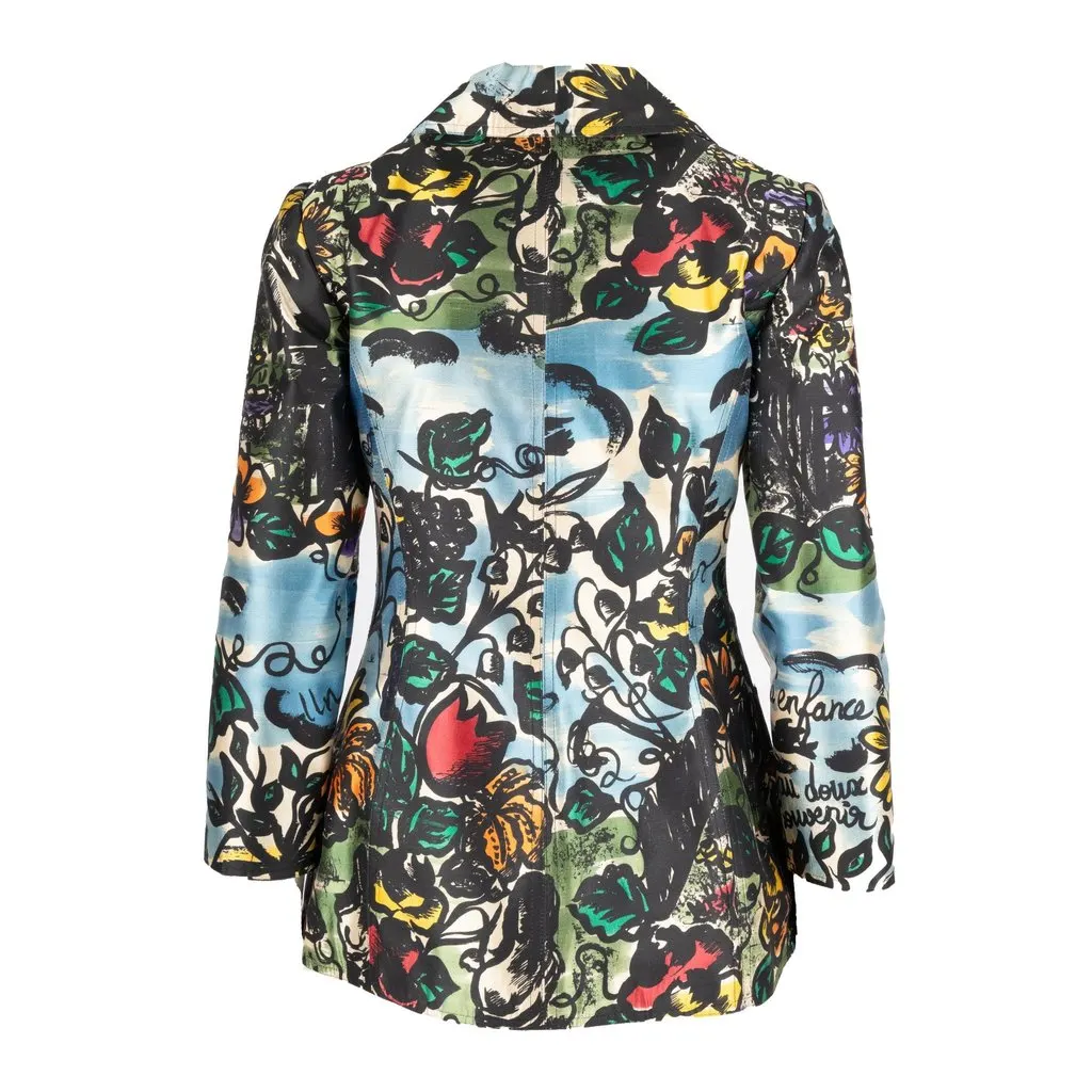 Unsigned Franck Sorbier Printed Jacket - '10s Red Silk Good - Back View