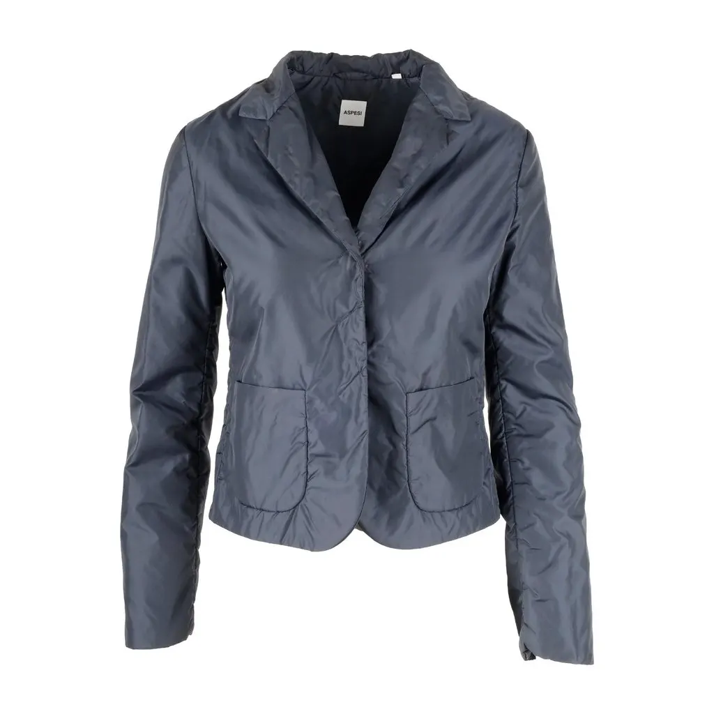 Aspesi Nylon Short Jacket - '10s Navy Polyamide Good - Front View