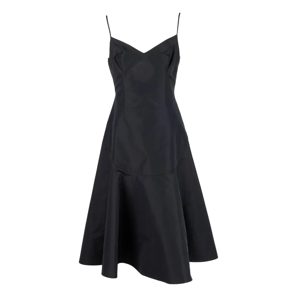 Moschino Silk Dress with Back Pleats - '10s MultiColor Silk Good - Front View