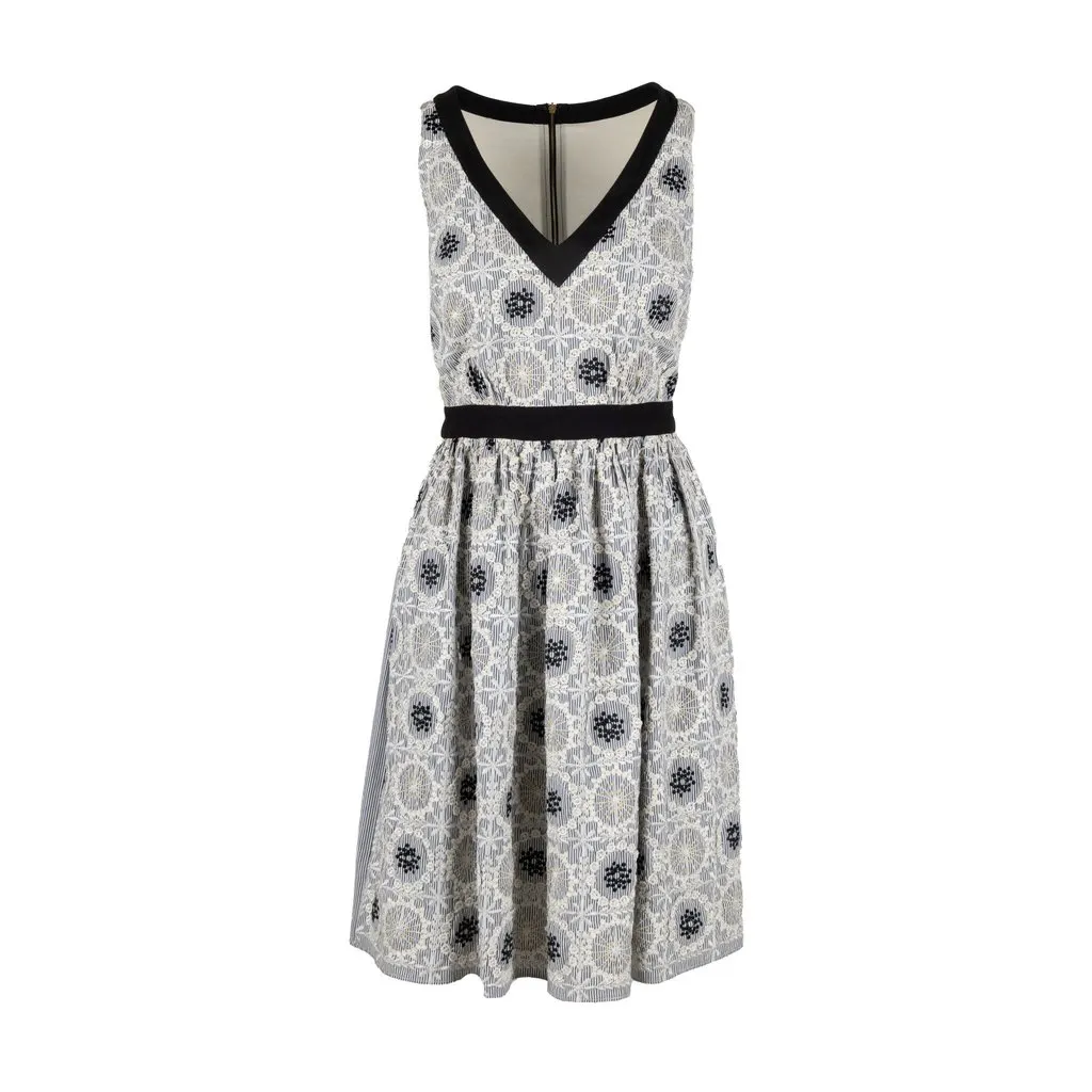 Moschino Cheap and Chic Embroidered Midi Dress - '10s Red Cotton Good - Front View