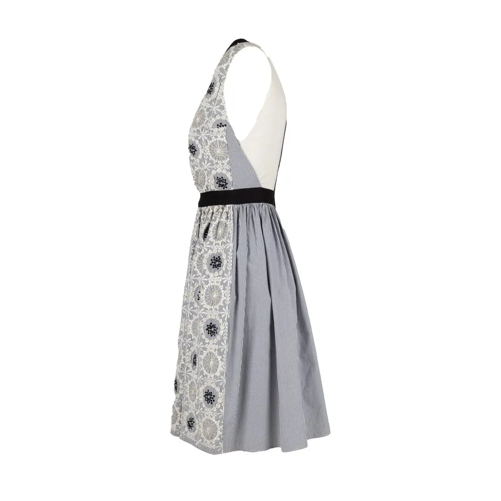 Moschino Cheap and Chic Embroidered Midi Dress - '10s Red Cotton Good - Model View