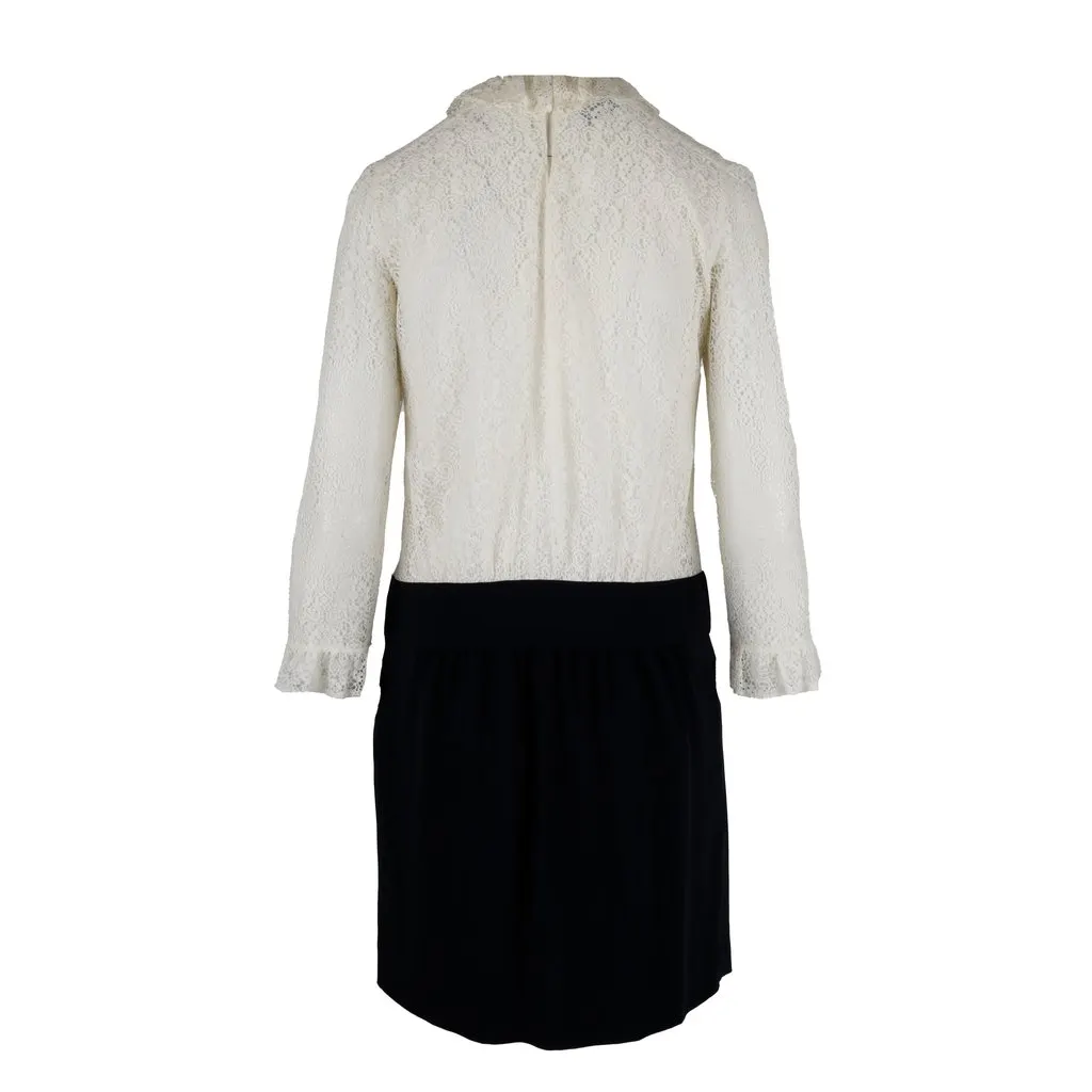 Moschino Lace Contrast Midi Dress - '10s Beige Lace Good - Back View
