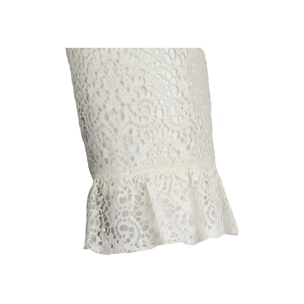 Moschino Lace Contrast Midi Dress - '10s Beige Lace Good - Model View