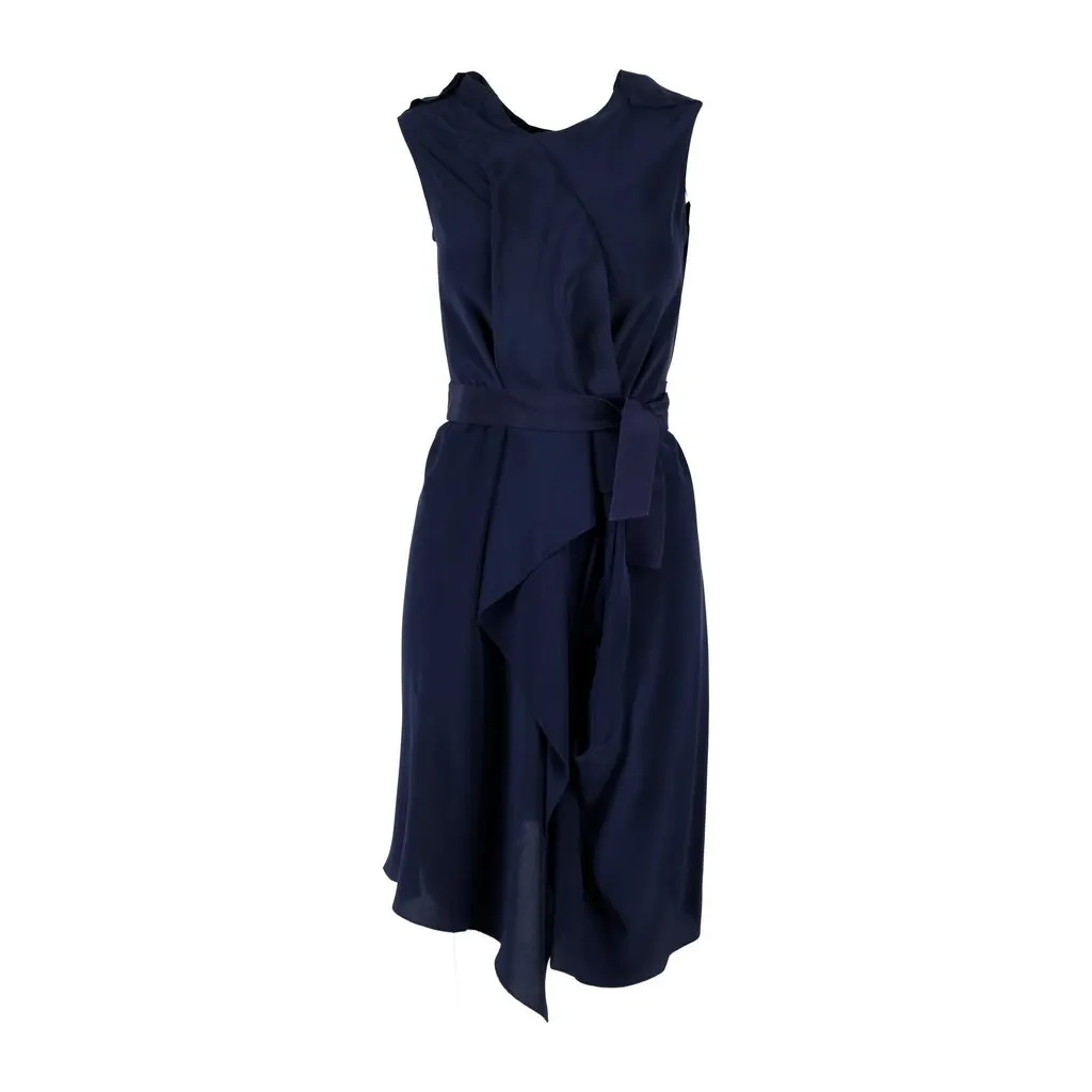 Moschino Tie-knot Silk Dress - '10s Red Silk Good - Back View