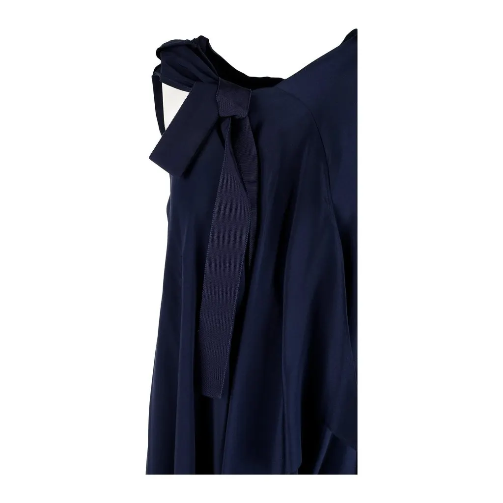 Moschino Tie-knot Silk Dress - '10s Red Silk Good - Model View
