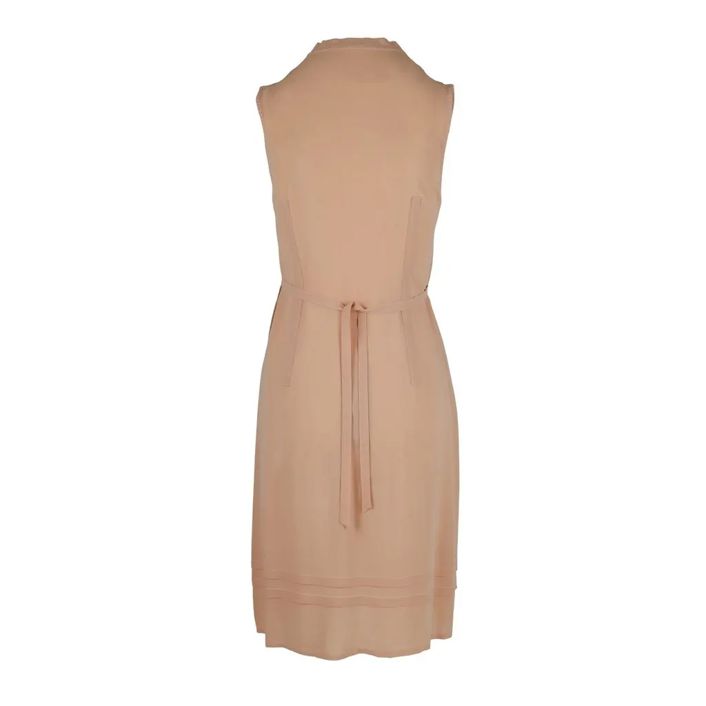 Moschino V-neck Midi Dress - '10s Red Silk Good - Back View