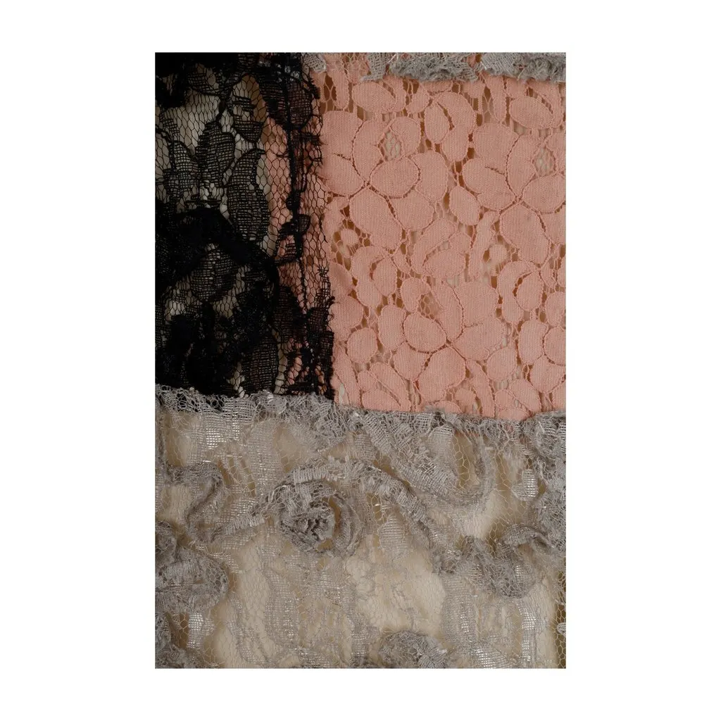 Moschino Cheap and Chic Colorblock Lace Dress - '10s Beige Lace Good - Model View